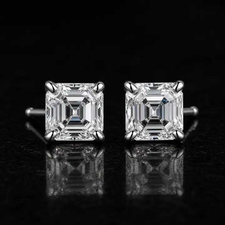 Asscher Diamond Stud Earrings diamond jewelry