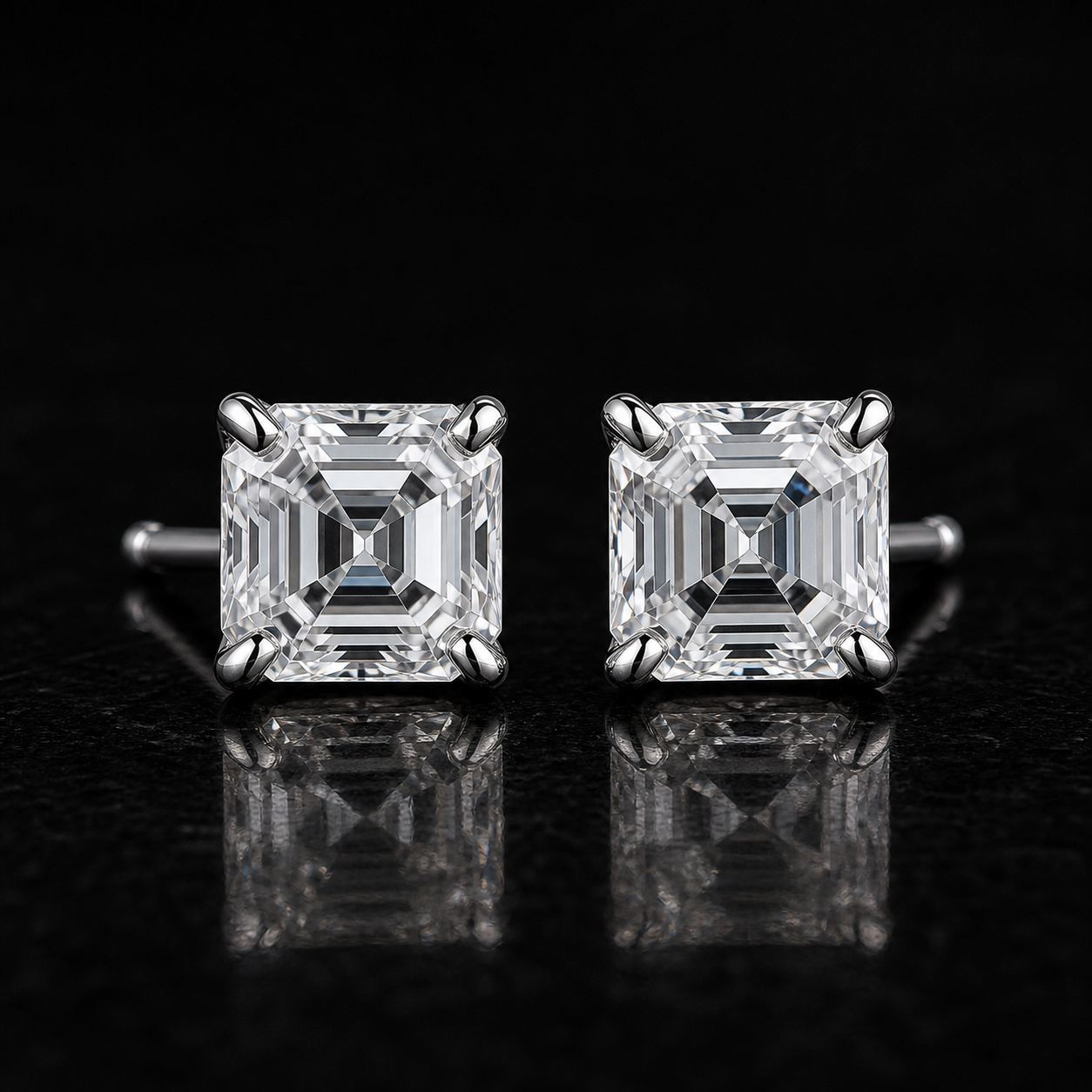 Asscher Diamond Stud Earrings diamond jewelry