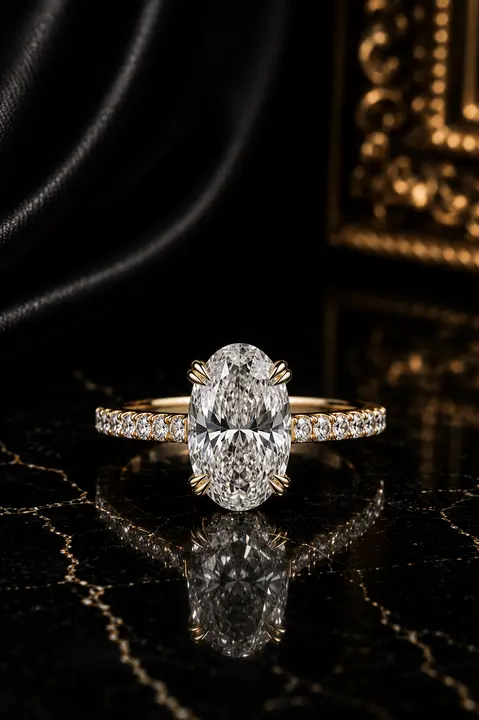 Valentina Oval Pave Engagement Ring diamond jewelry