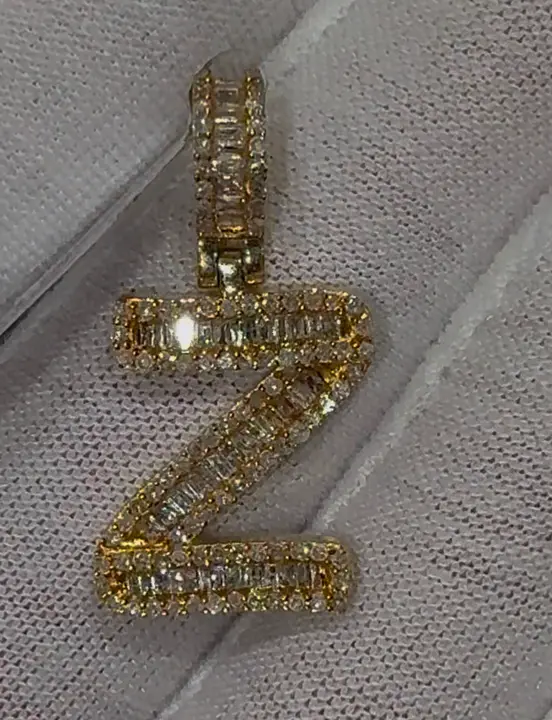 Baguette Diamond Letter Z Pendant diamond jewelry