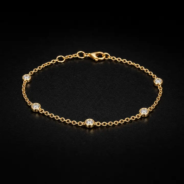Celeste Bezel Diamond Station Anklet diamond jewelry