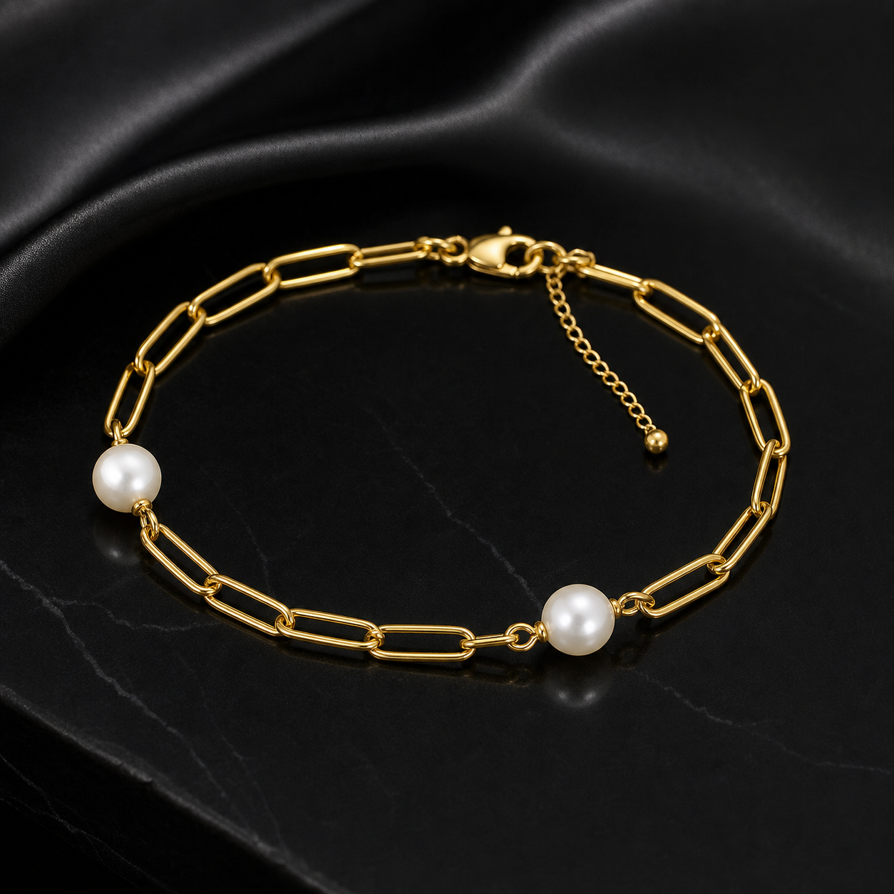 Lumiere Pearl Paperclip Bracelet diamond jewelry