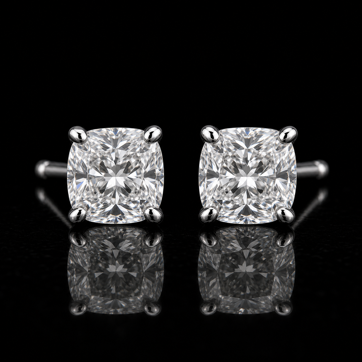Cushion Diamond Stud Earrings diamond jewelry