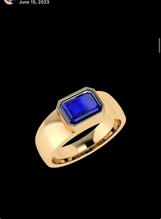 Custom Blue Stone Gold Ring CAD Render diamond jewelry