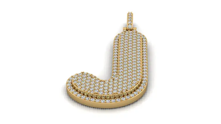 Custom J Diamond Initial Pendant diamond jewelry