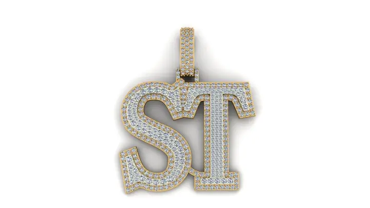 Custom ST Diamond Initial Pendant diamond jewelry