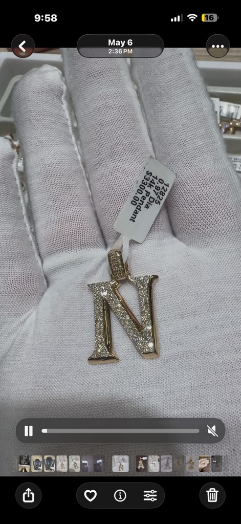 Diamond Letter N Pendant alternate view 1
