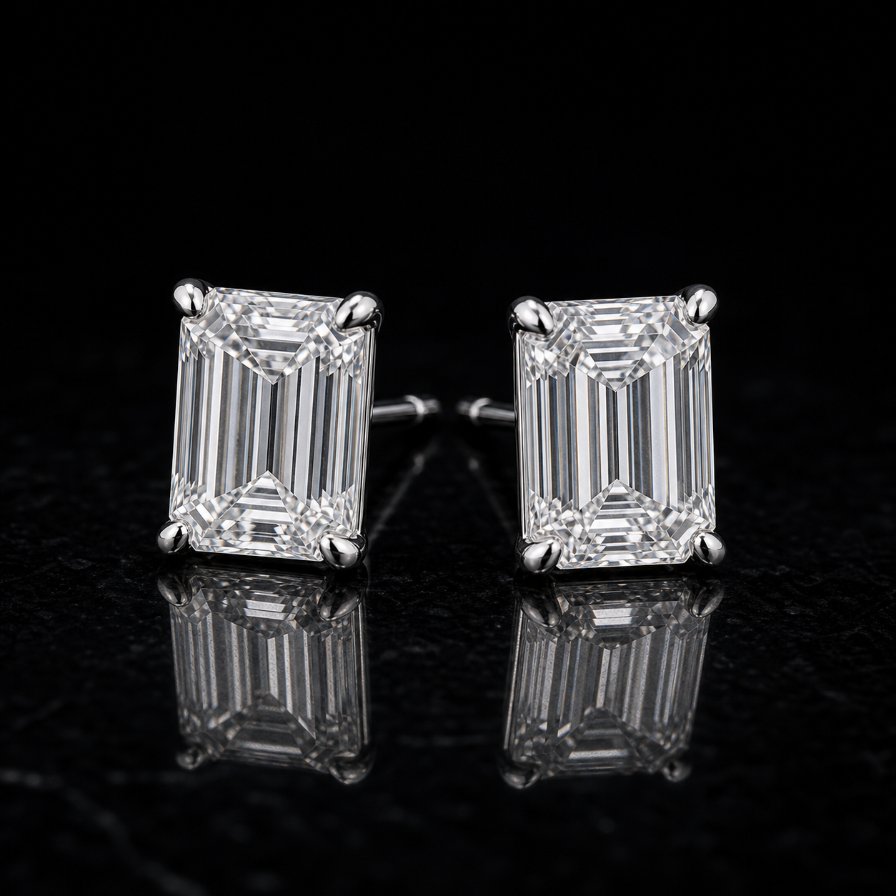 Emerald Diamond Stud Earrings diamond jewelry