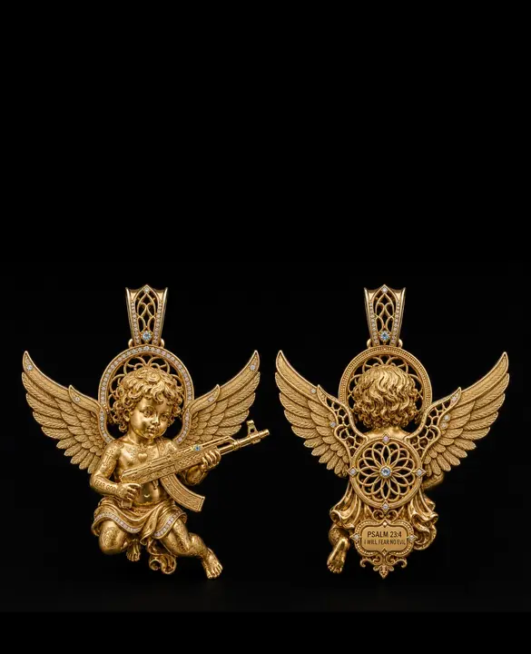 Fear No Evil Baby Angel Pendant by The Don Jewelers diamond jewelry