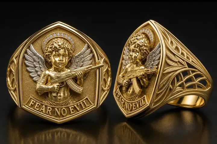 Fear No Evil Baby Angel Ring by The Don Jewelers diamond jewelry