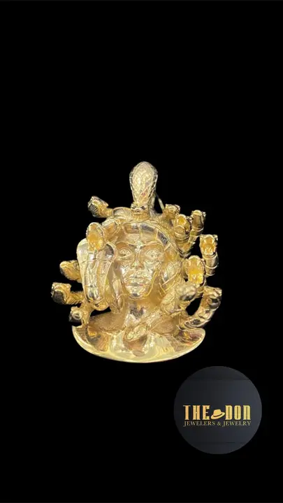 Gold Medusa Head Pendant diamond jewelry