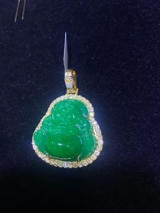 Green Jade Buddha Diamond Pendant diamond jewelry
