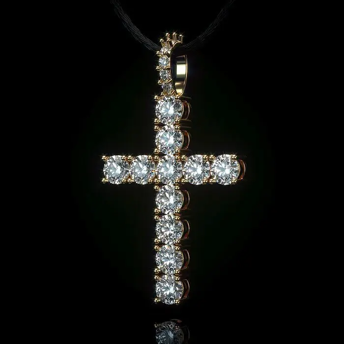 Large Round Diamond Cross Pendant diamond jewelry