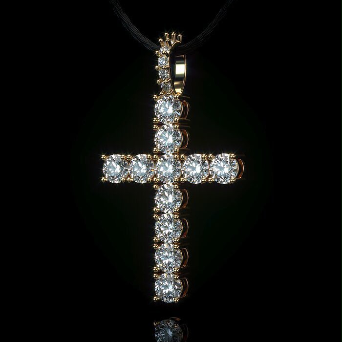 Large Round Diamond Cross Pendant diamond jewelry