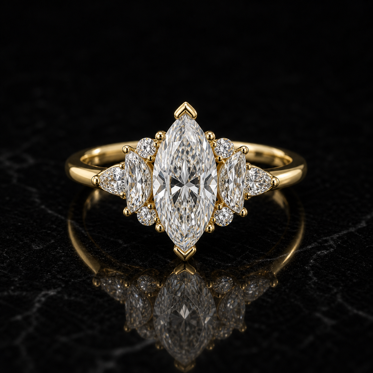 Marquise Crown Diamond Engagement Ring diamond jewelry
