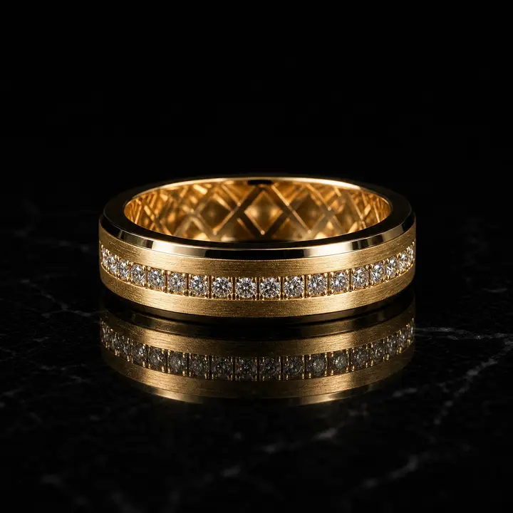Atlas Brushed Diamond Men's Band diamond jewelry