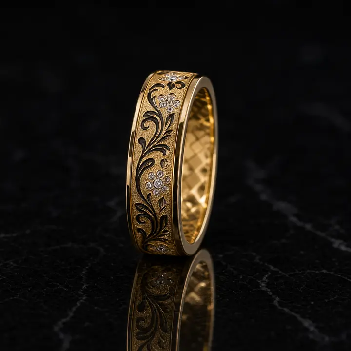 Imperial Scroll Diamond Men's Band diamond jewelry