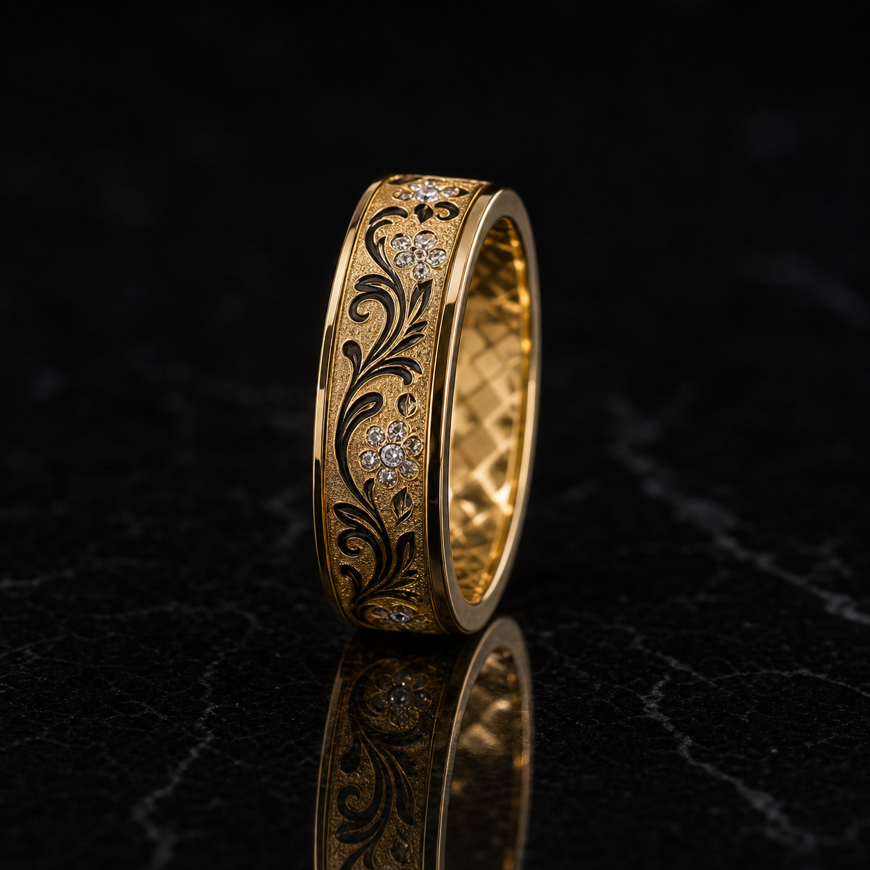 Imperial Scroll Diamond Men's Band diamond jewelry