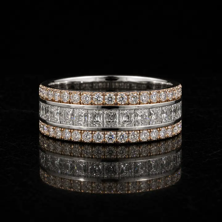 Regent Three-Row Diamond Men's Band diamond jewelry