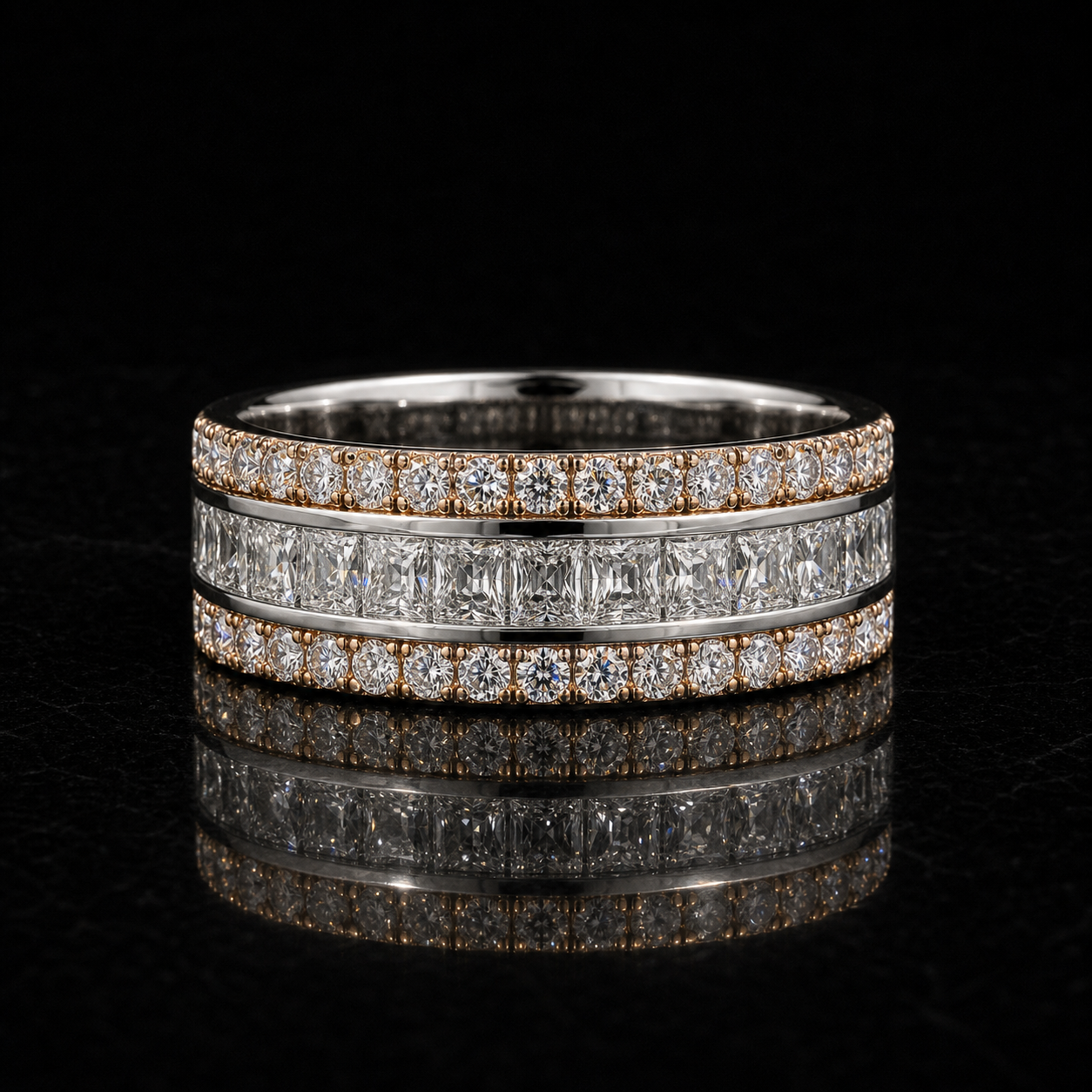 Regent Three-Row Diamond Men's Band diamond jewelry