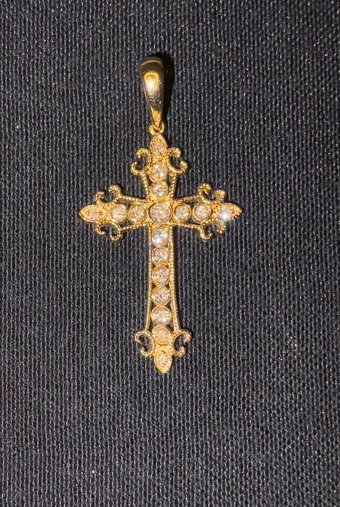 Ornate Round Diamond Cross Pendant diamond jewelry