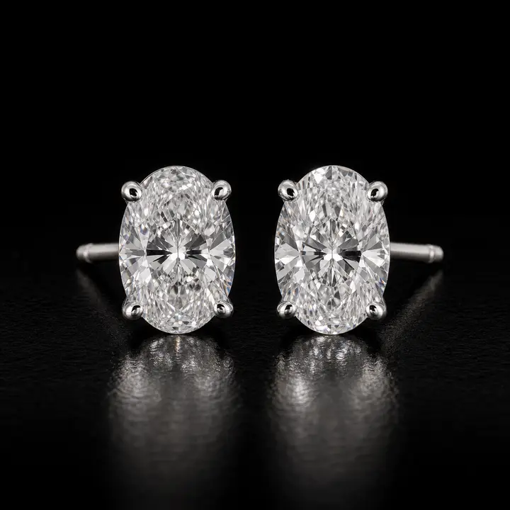 Oval Diamond Stud Earrings diamond jewelry