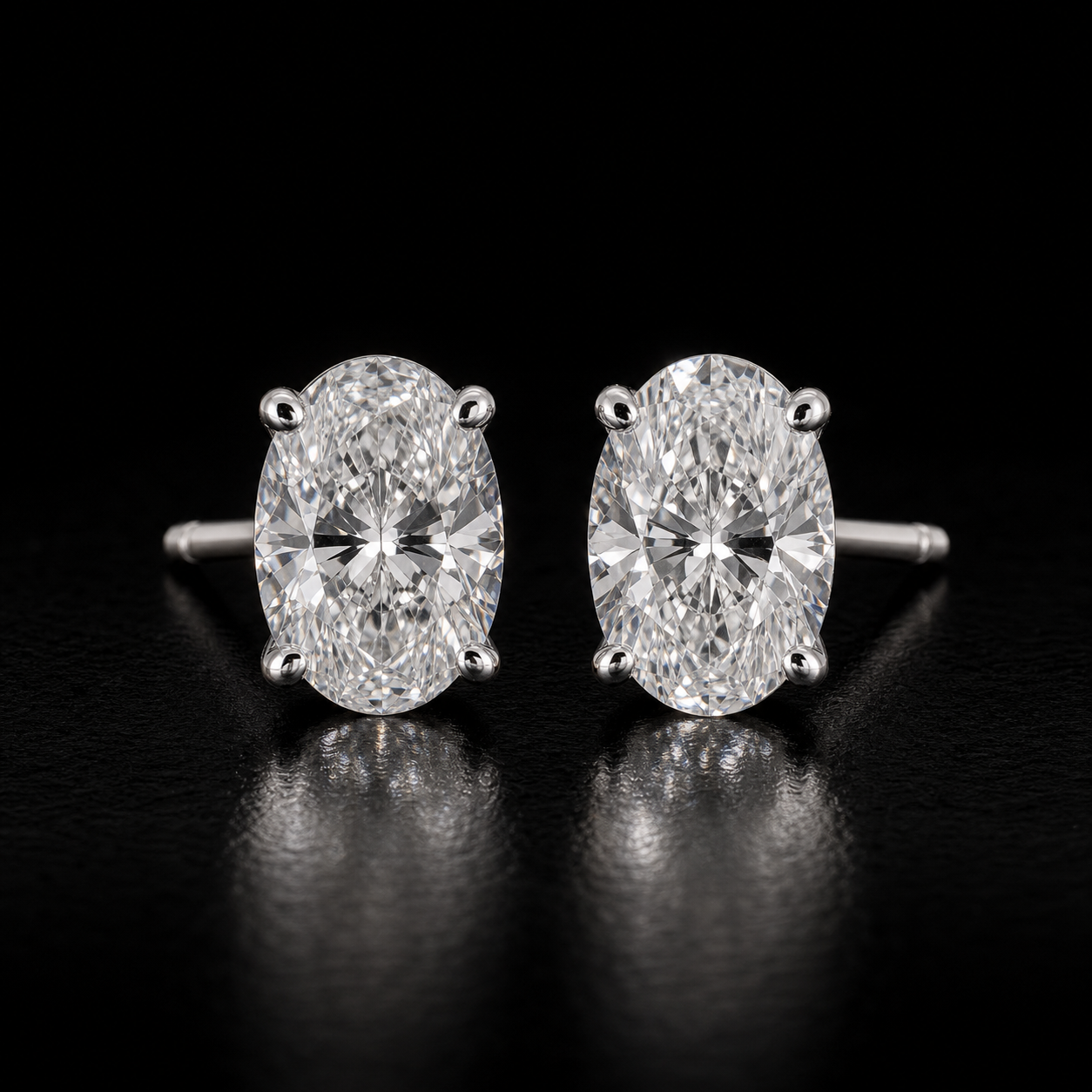 Oval Diamond Stud Earrings diamond jewelry