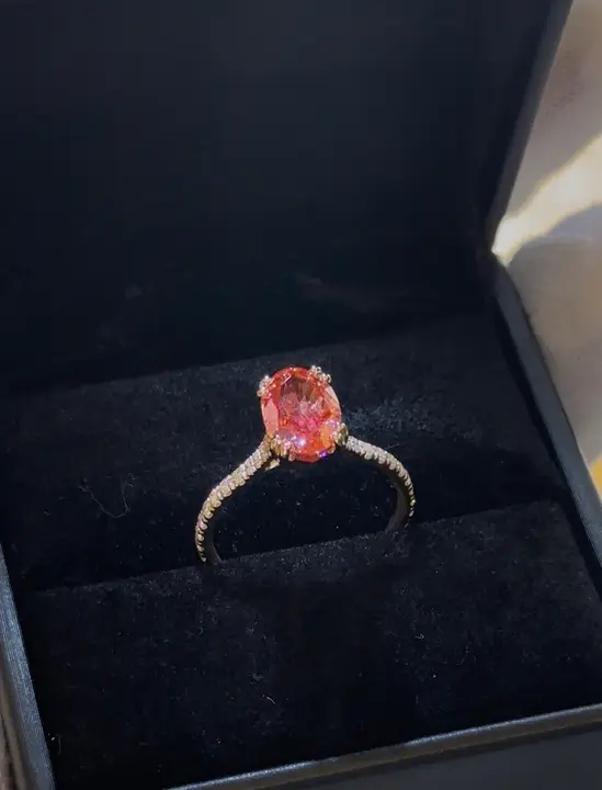 Monarch Pink oval diamond engagement ring