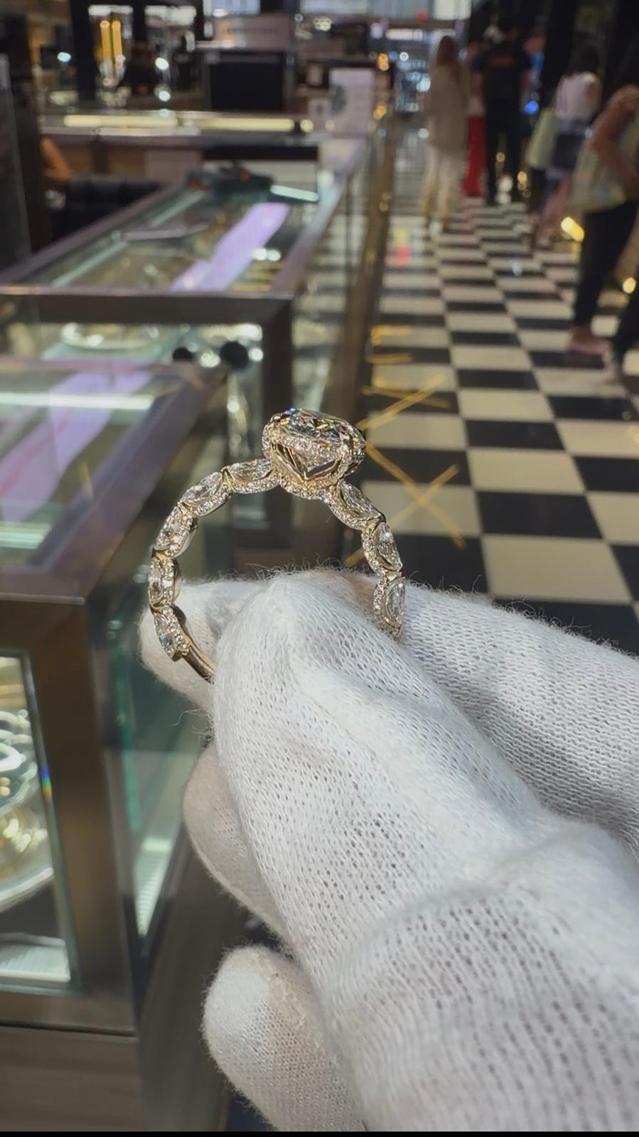 Oval and marquise custom engagement ring by The Don Jewelers & Jewelry