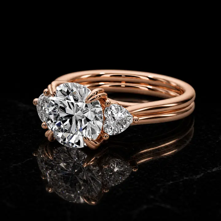 Rose Three-Stone Diamond Engagement Ring diamond jewelry