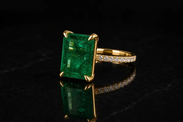 Emerald Radiance Gold Ring diamond jewelry