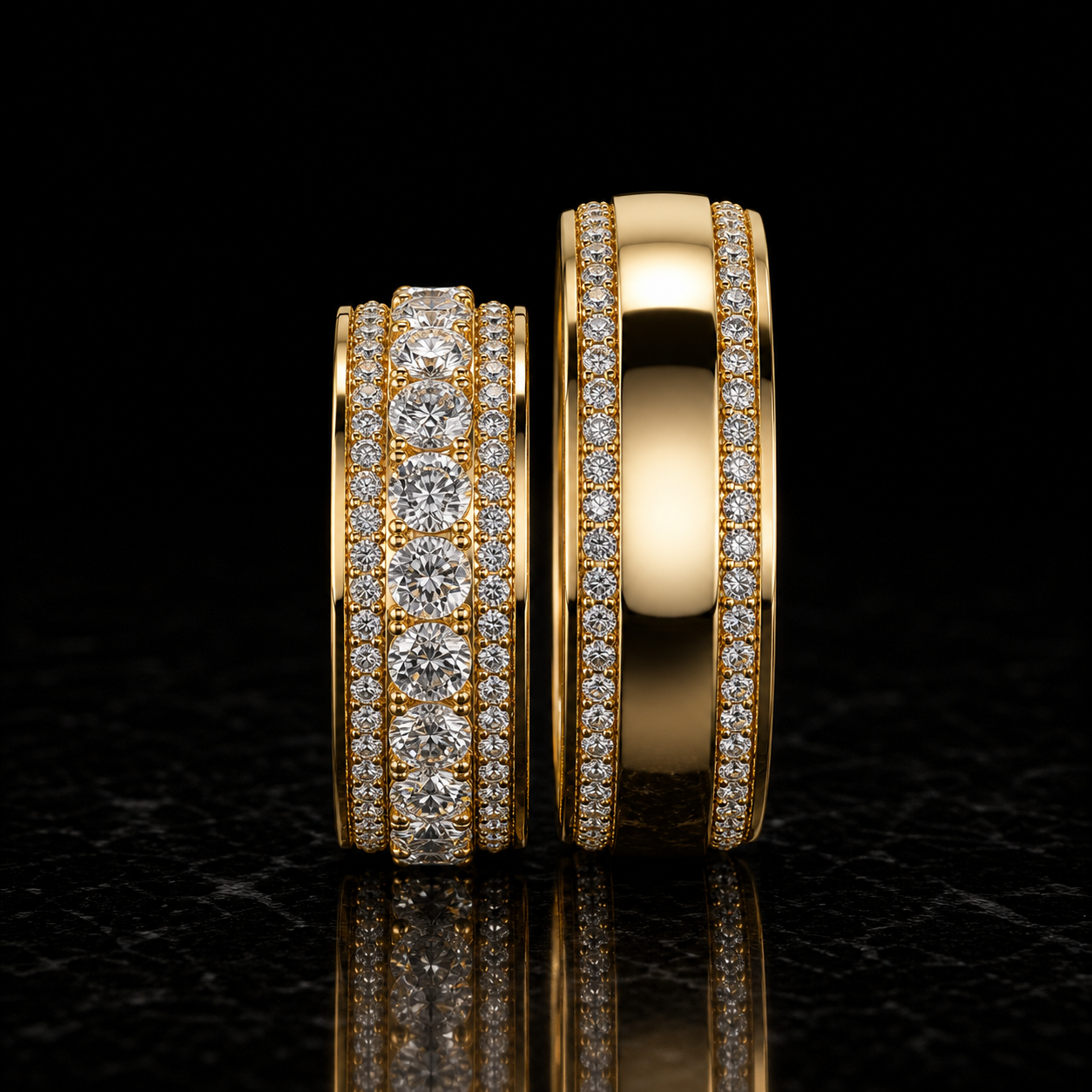 Royal Duo Diamond Band Set diamond jewelry