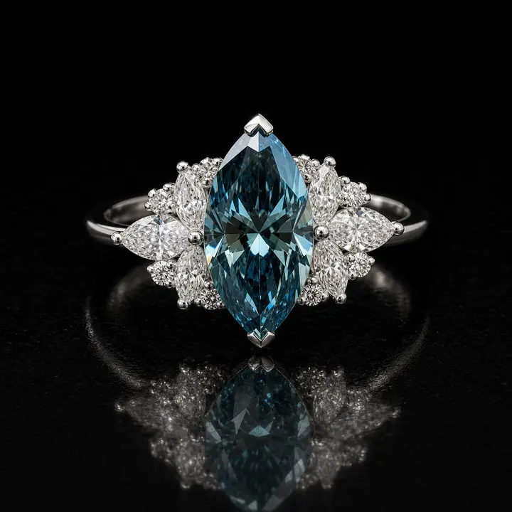 Azure Marquise Diamond Cluster Ring diamond jewelry