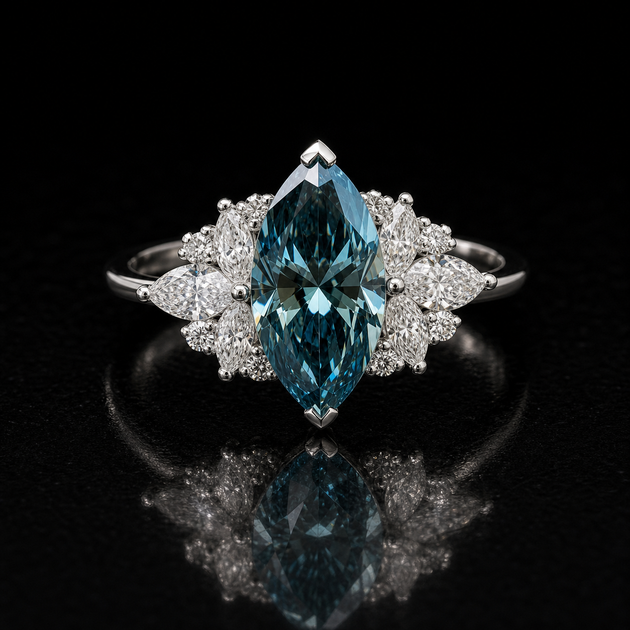 Azure Marquise Diamond Cluster Ring diamond jewelry