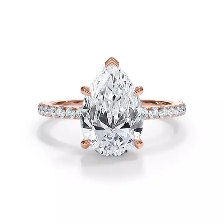 Rose Gold Pear Pave Engagement Ring alternate view 1