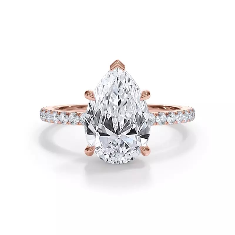 Rose Gold Pear Pave Engagement Ring alternate view 1