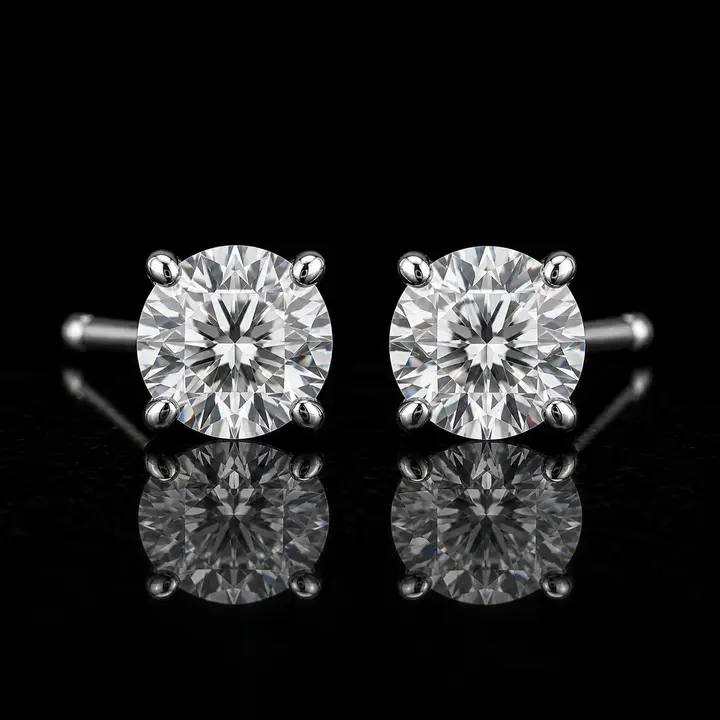 Round Brilliant Diamond Stud Earrings diamond jewelry