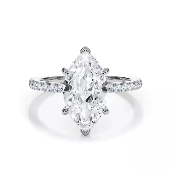 White Gold Marquise Pave Engagement Ring diamond jewelry