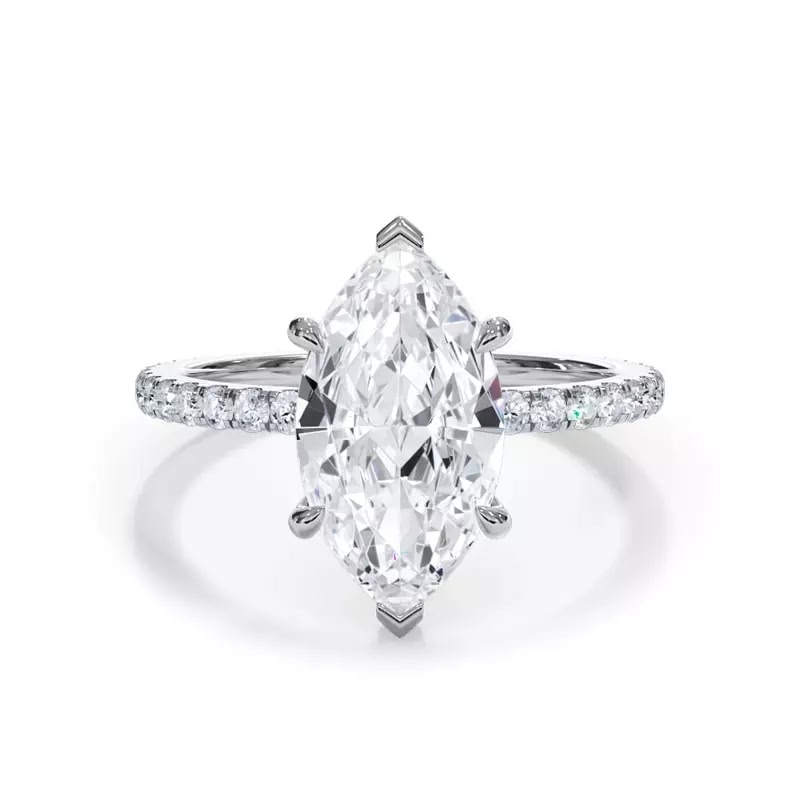 White Gold Marquise Pave Engagement Ring diamond jewelry