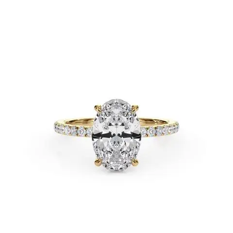 Yellow Gold Pave Engagement Ring alternate view 2