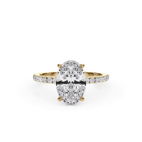 Yellow Gold Pave Engagement Ring alternate view 2