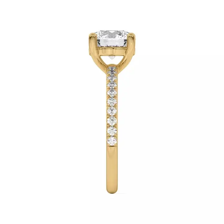 Yellow Gold Pave Engagement Ring alternate view 1