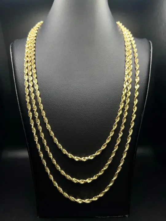 Yellow Gold Rope Chain diamond jewelry